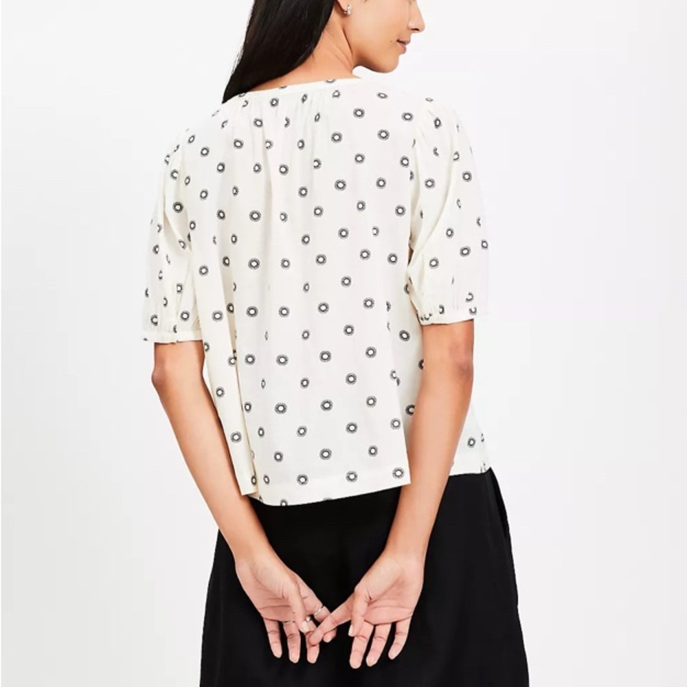 Loft dotted bubble sleeve Top - Size S - Picture 3 of 4